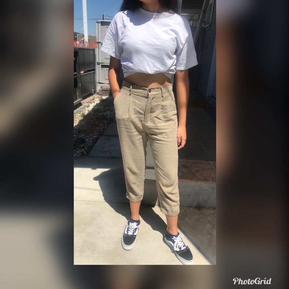 ***sold***Zara Woman high waisted khaki trousers